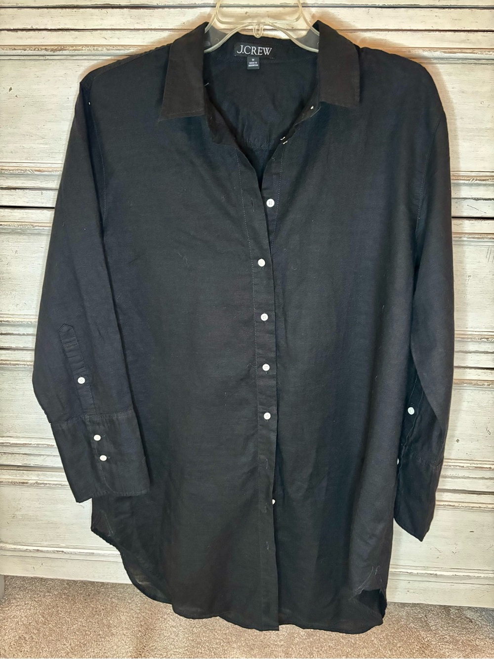 Jcrew Relaxed-fit beach shirt in linen-cotton blend NWOT - Picture 5 of 7